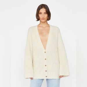 Frame Denim Lounge Cardigan Sweater Off White